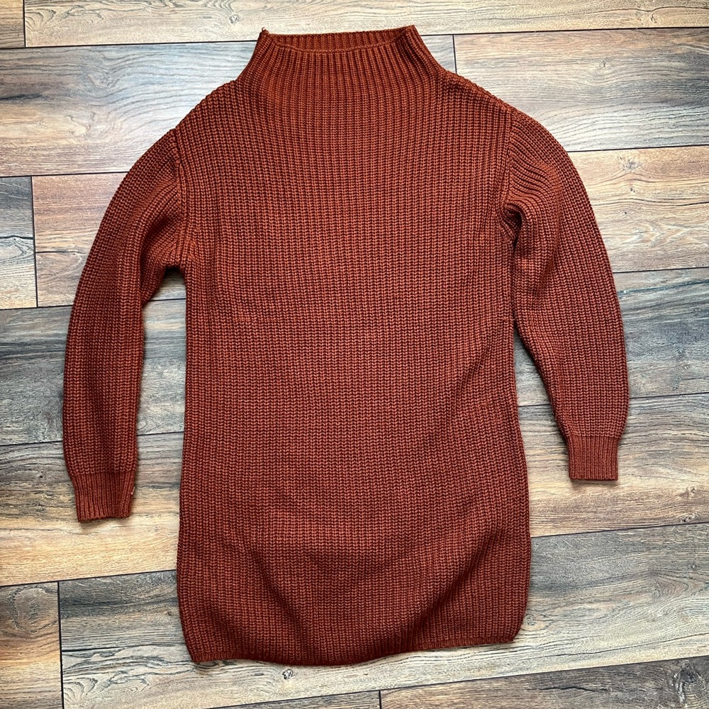 Dex black tape mockneck sweater dress